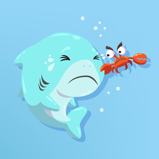 Free vector cartoon design baby shark