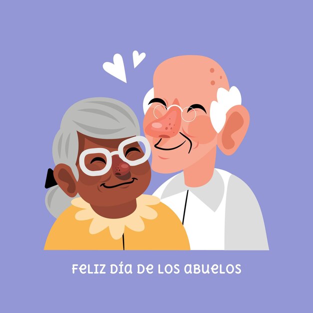 Cartoon dia de los abuelos illustration