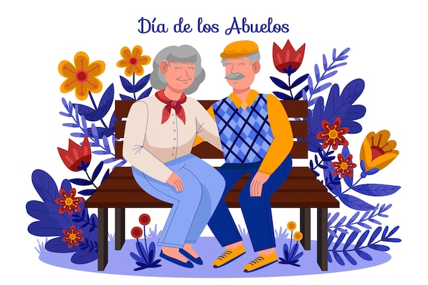 Free vector cartoon dia de los abuelos illustration