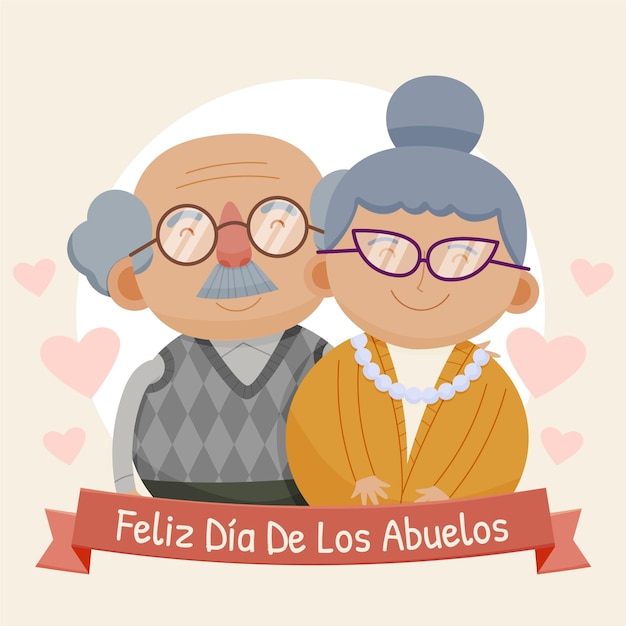 Free vector cartoon dia de los abuelos illustration