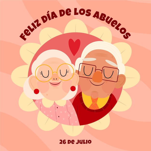 Free vector cartoon dia de los abuelos illustration