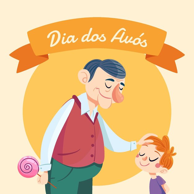 Cartoon dia dos avos illustration