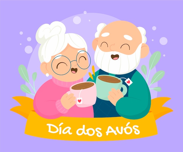 Cartoon dia dos avos illustration