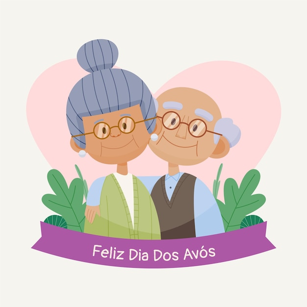 Cartoon dia dos avos illustration