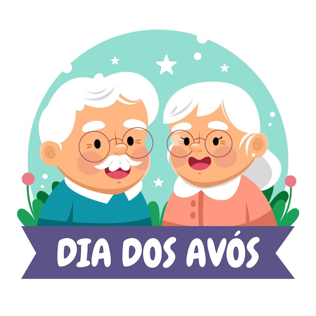 Cartoon dia dos avos illustration