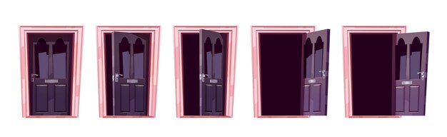 Анимация последовательности движения открытия двери мультфильма