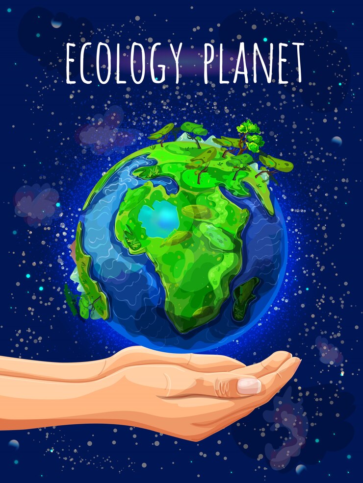 Free Vector cartoon eco planet poster