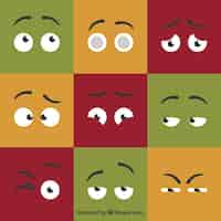 Free vector cartoon eye collection