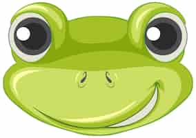 Free vector cartoon face of green frog