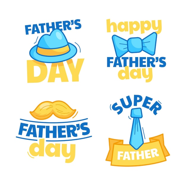 Cartoon father's day badge collection