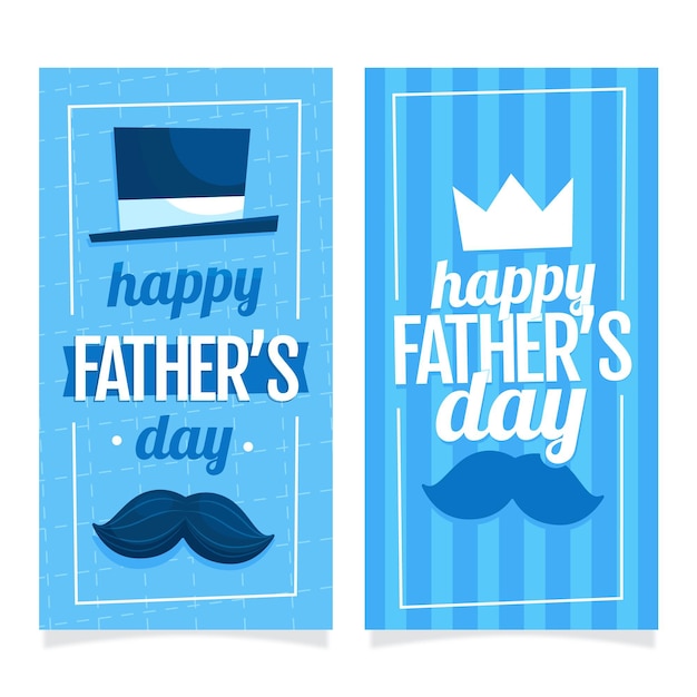 Cartoon father's day banners set