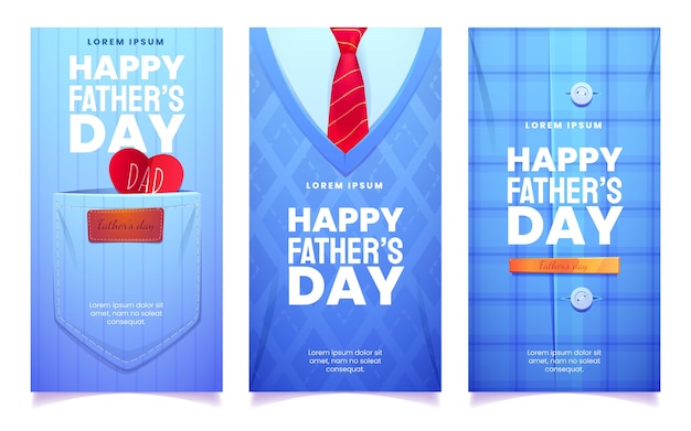 Free vector cartoon father's day banners set