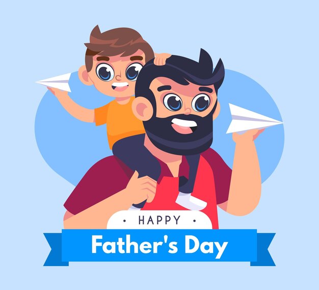 Cartoon father's day illustration