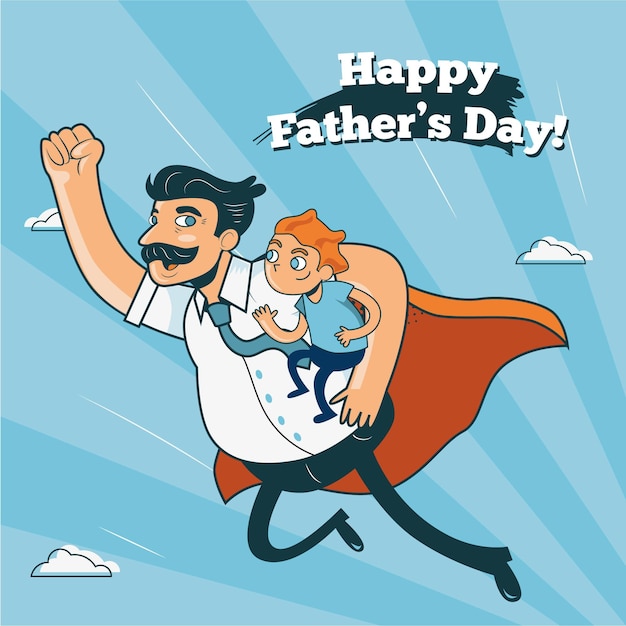 Free vector cartoon father's day illustration