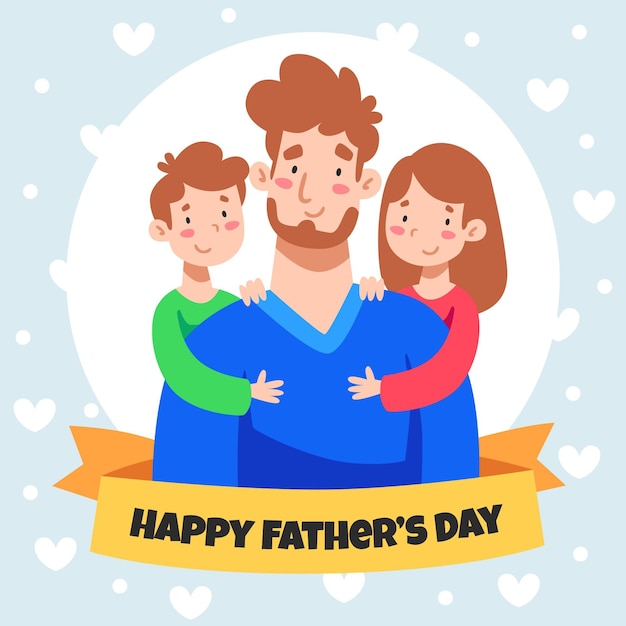 Cartoon father's day illustration