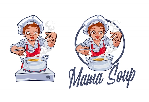 Download Free Cartoon Female Chef Cooking Soup Character Mascot Logo Premium Use our free logo maker to create a logo and build your brand. Put your logo on business cards, promotional products, or your website for brand visibility.