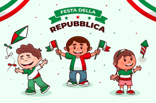 Мультфильм festa della repubblica иллюстрация