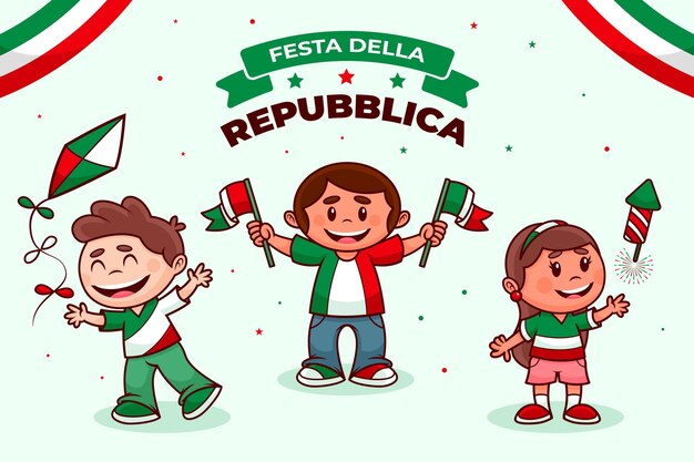 Cartoon festa della repubblica illustration