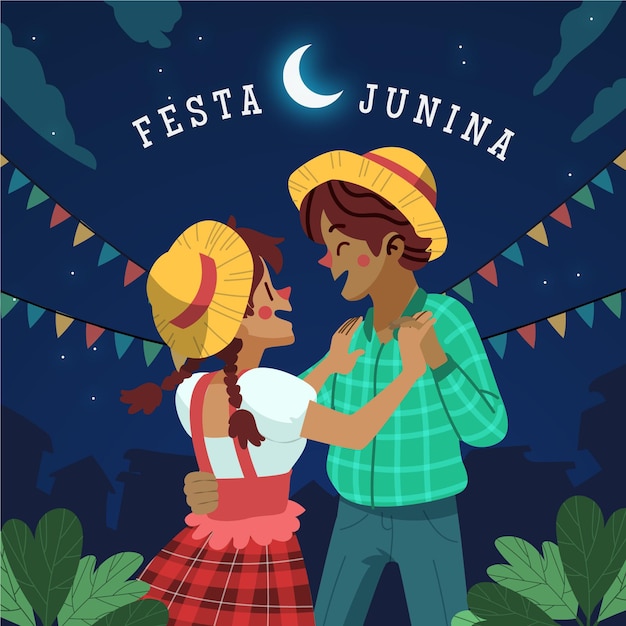 Cartoon festa junina illustration