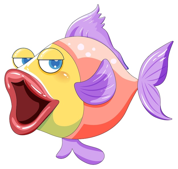 大きな唇を持つ漫画の魚