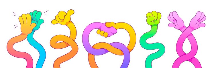 Free Vector cartoon flexible gesture hands collection