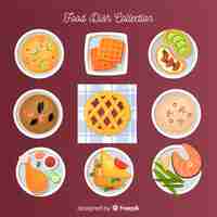 Free vector cartoon food dishes pack