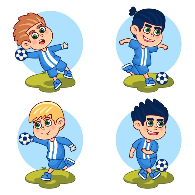 Cartoon football player pack