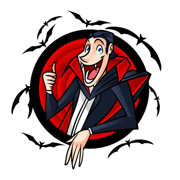 Premium Vector Cartoon Funny Dracula Character Mascot Logo