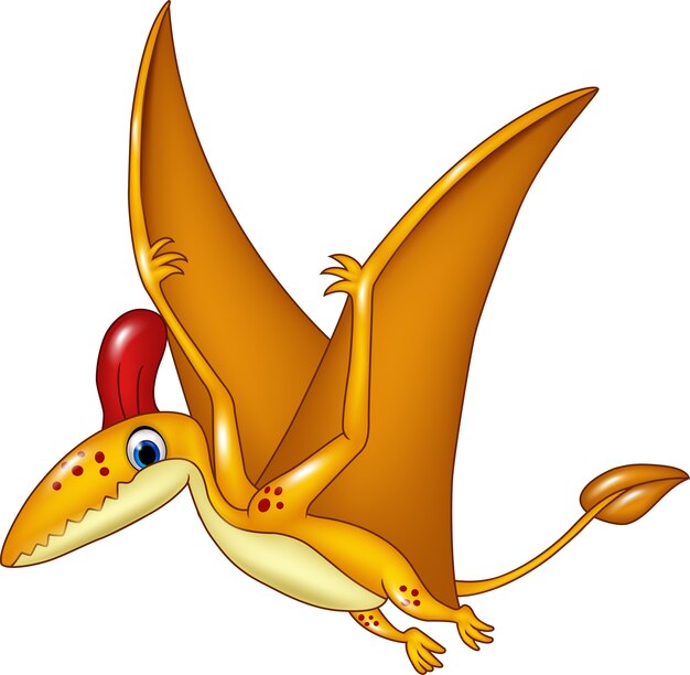 Happy pterodactyl cartoon | Premium Vector