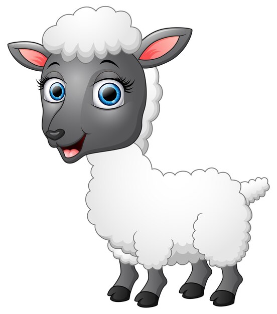 Premium Vector | Cartoon funny sheep posing