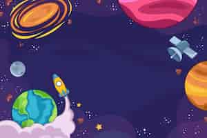 Free vector cartoon galaxy background