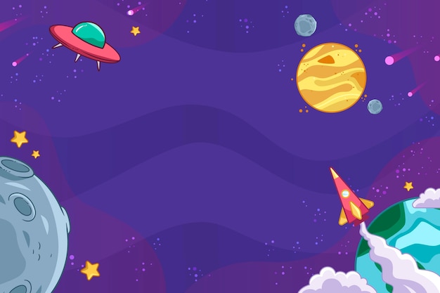 Free vector cartoon galaxy background