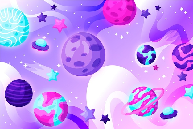 Free vector cartoon galaxy background