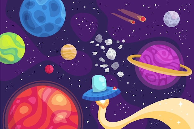 Cartoon galaxy background