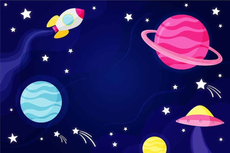 Free Vector cartoon galaxy background