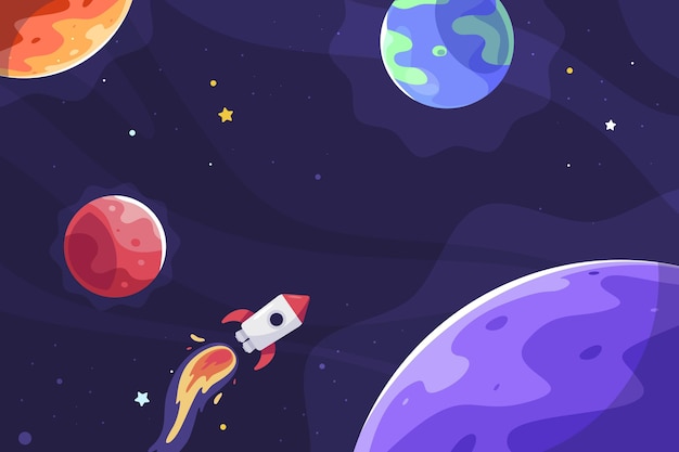 Free Vector | Cartoon galaxy background