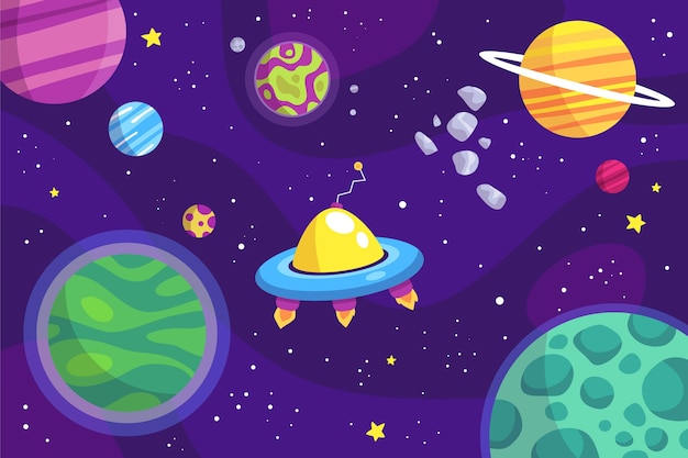 Free vector cartoon galaxy background