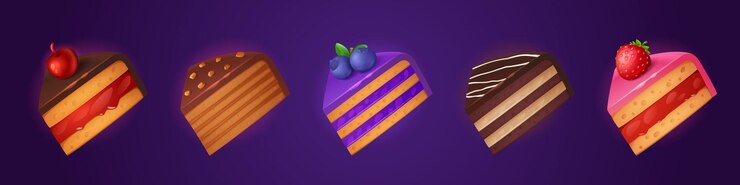 मुफ़्त वेक्टर cartoon game cake dessert match 3 bakery asset set