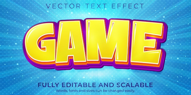 Cartoon game text effect editable comic and funny text style