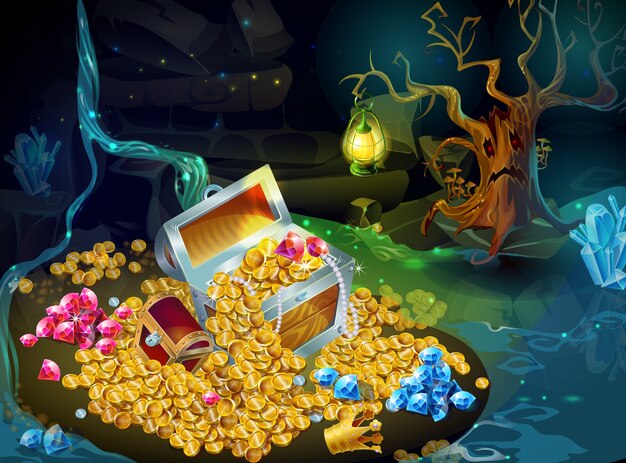 Cartoon Game Treasure And Trophies