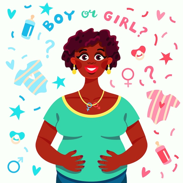 Free vector cartoon gender reveal concept illustrated