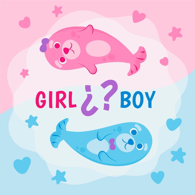 Cartoon Gender Reveal Party Concept