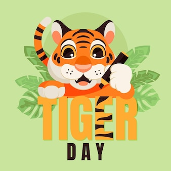 Cartoon global tiger day illustration