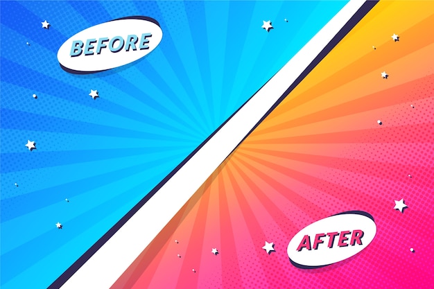 Cartoon gradient before and after background