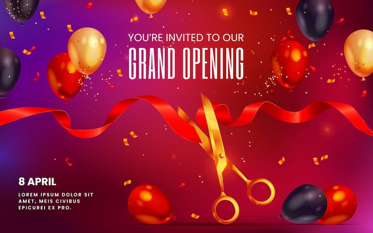 Free Vector cartoon grand opening background