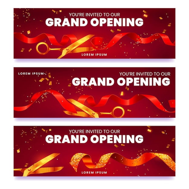 Free vector cartoon grand opening banners