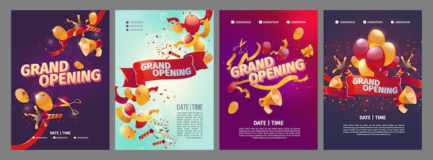 Cartoon grand opening flyers