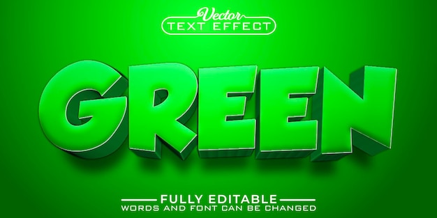 Cartoon green editable text effect template