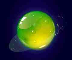 Free vector cartoon green jelly planet in outer space