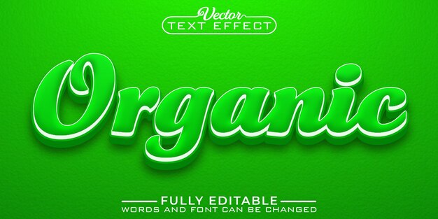 Cartoon green organic editable text effect template